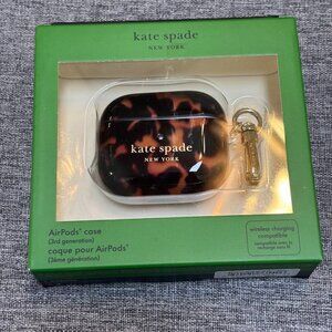 Kate Spade New York AirPods Protective Case with Keychain Ring - Tortoiseshell